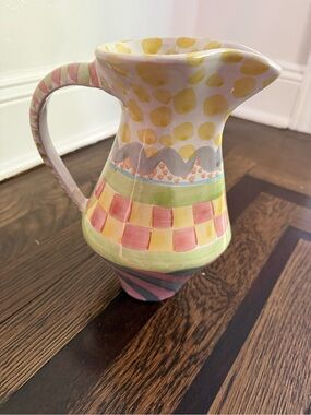 MacKenzie-Childs Vintage Hand-Painted Ceramic Pitcher